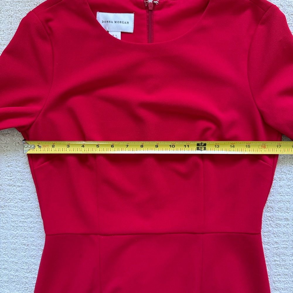 DONNA MORGAN | NWOT Red Bell Sleeve Cocktail Dress Sz 8 - Picture 4 of 8